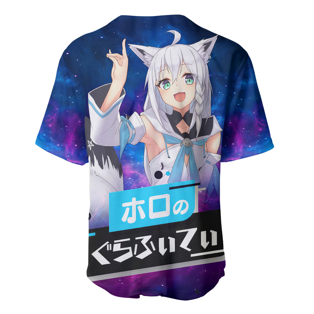 Shirakami Fubuki Holo Live Galaxy Baseball Jersey Shirakami Fubuki Holo Live Galaxy Baseball Jersey
