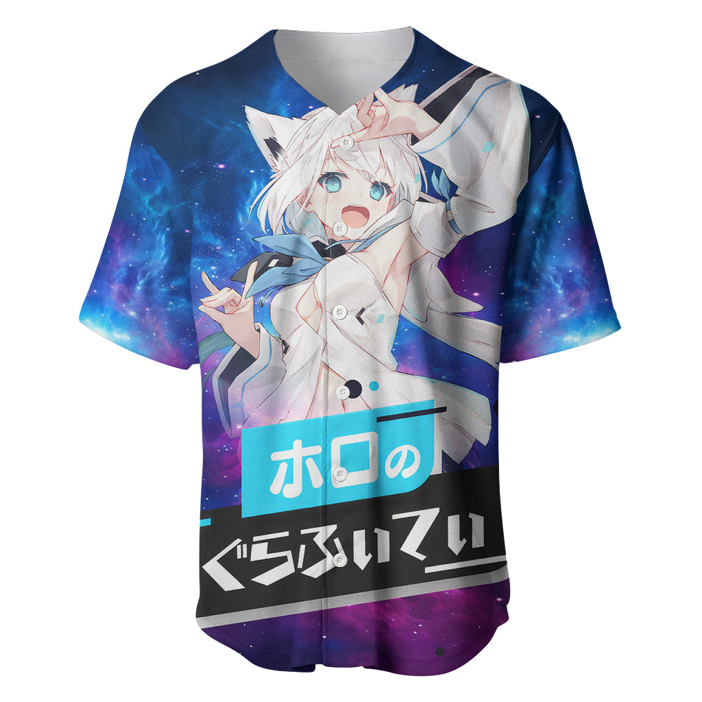 Shirakami Fubuki Holo Live Galaxy Baseball Jersey Shirakami Fubuki Holo Live Galaxy Baseball Jersey