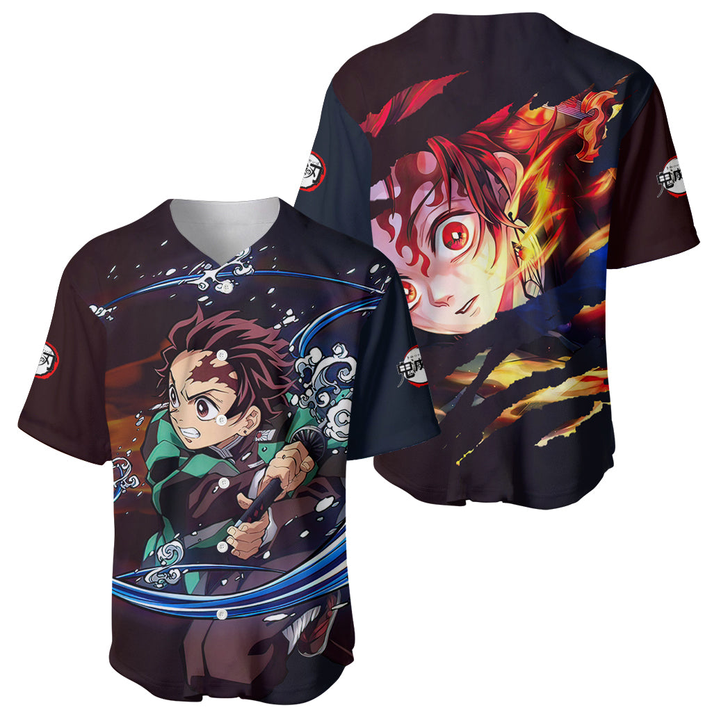 Tanjiro Water Sun Breathing Demon Baseball Jersey Tanjiro Water Sun Breathing Demon Baseball Jersey