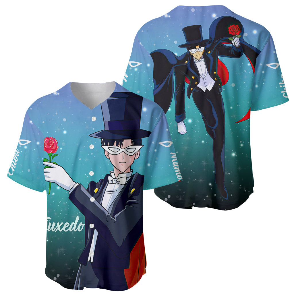 Tuxedo Sailor Moon Baseball Jersey Tuxedo Sailor Moon Baseball Jersey