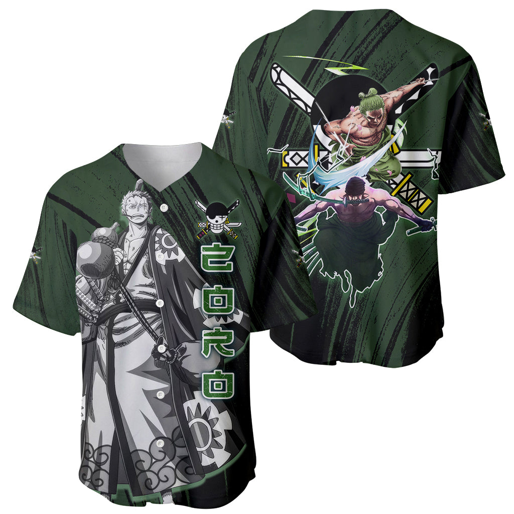 Wano Zoronoa Zoro One Piece Baseball Jersey Wano Zoronoa Zoro One Piece Baseball Jersey