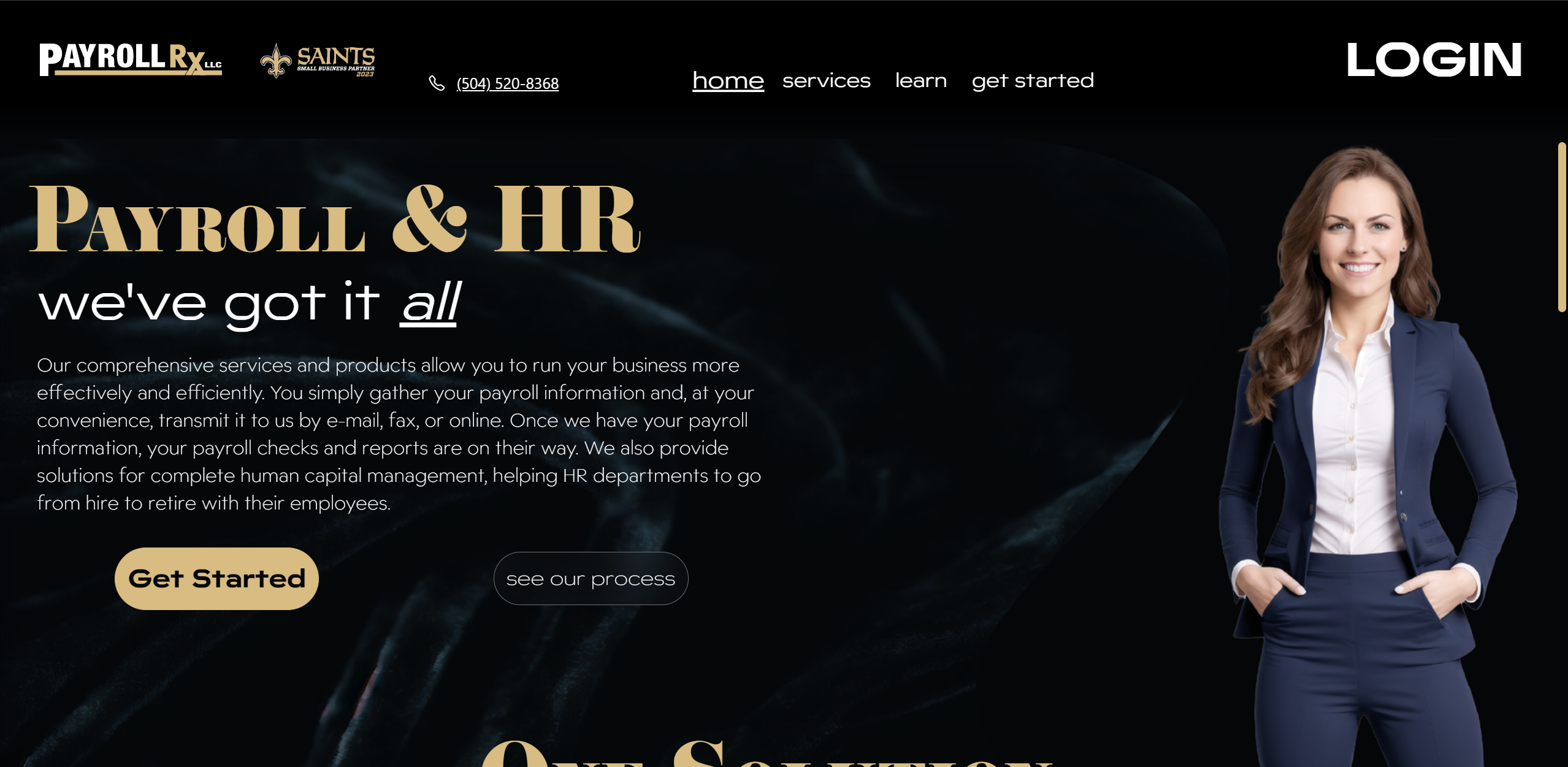 image of  https://www.payrollrx.com homepage