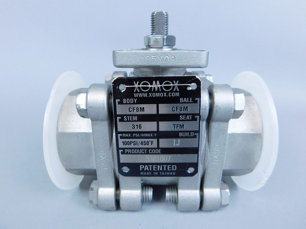 XOMOX CF8M 11/2″R 600 Compact 3 Piece Process Ball Valve 316 TFM Stainless Steel GPM Surplus