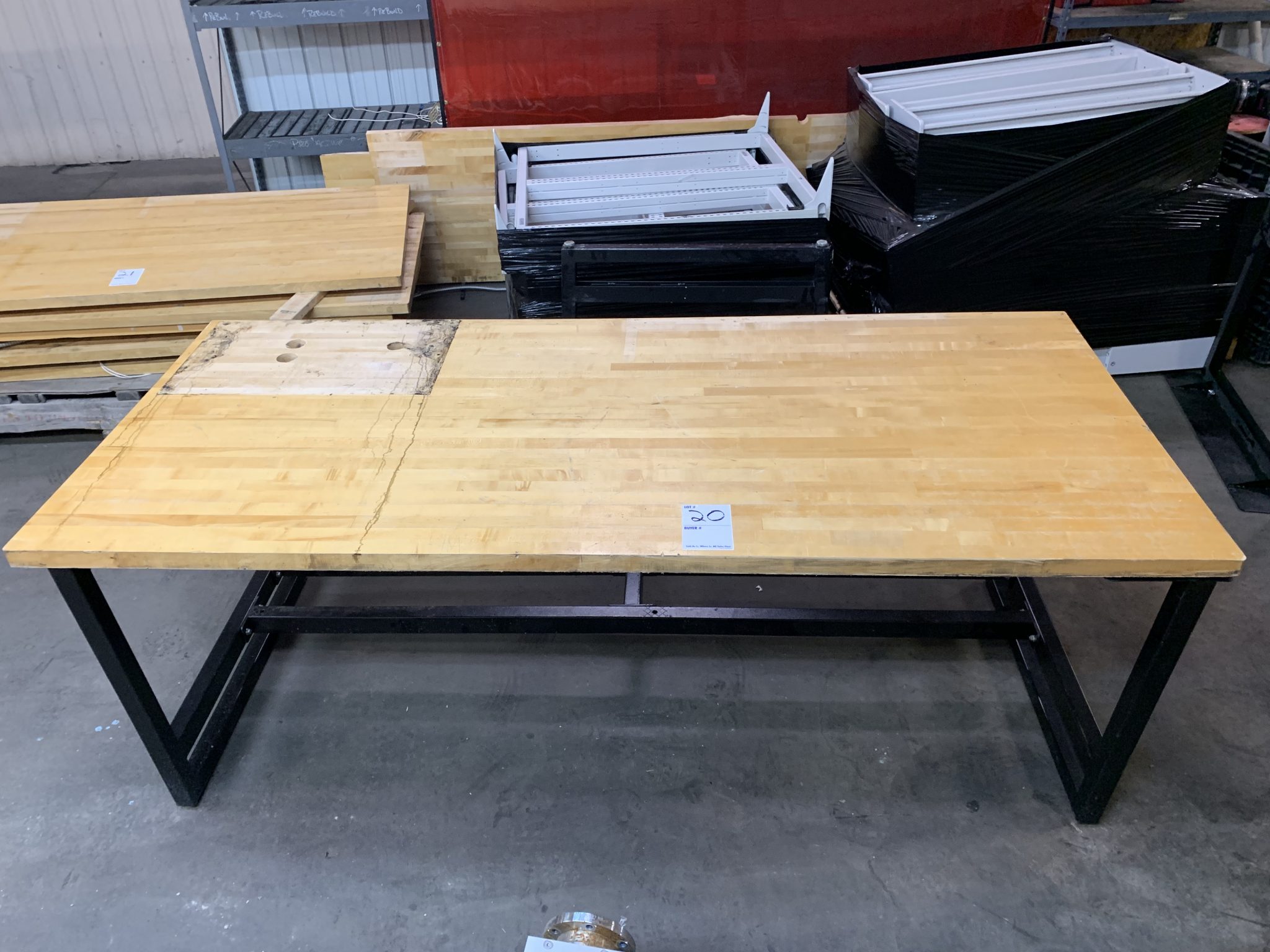 8′ Heavy Duty Butcher Block Table/Workbench w/Steel Frame Legs – GPM ...