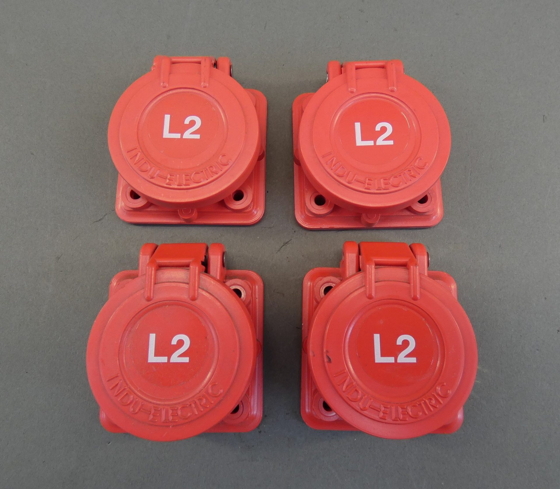 *Lot of 4* Indu-Electric L2 Red Covers - NEW Surplus!