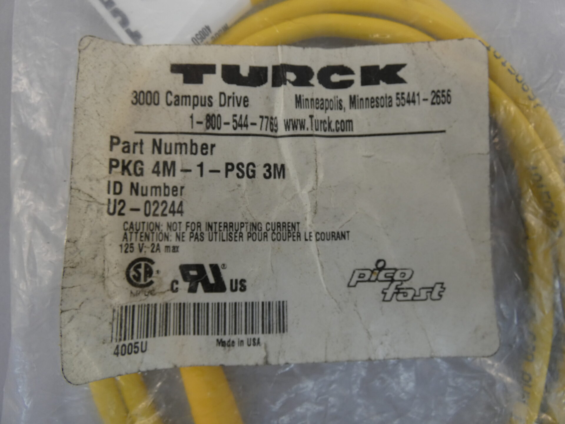 Jeu De Cordons Double Extrémité Turck Flexlife - Référence PKG 3M-4-PSG 3M/S90/S101