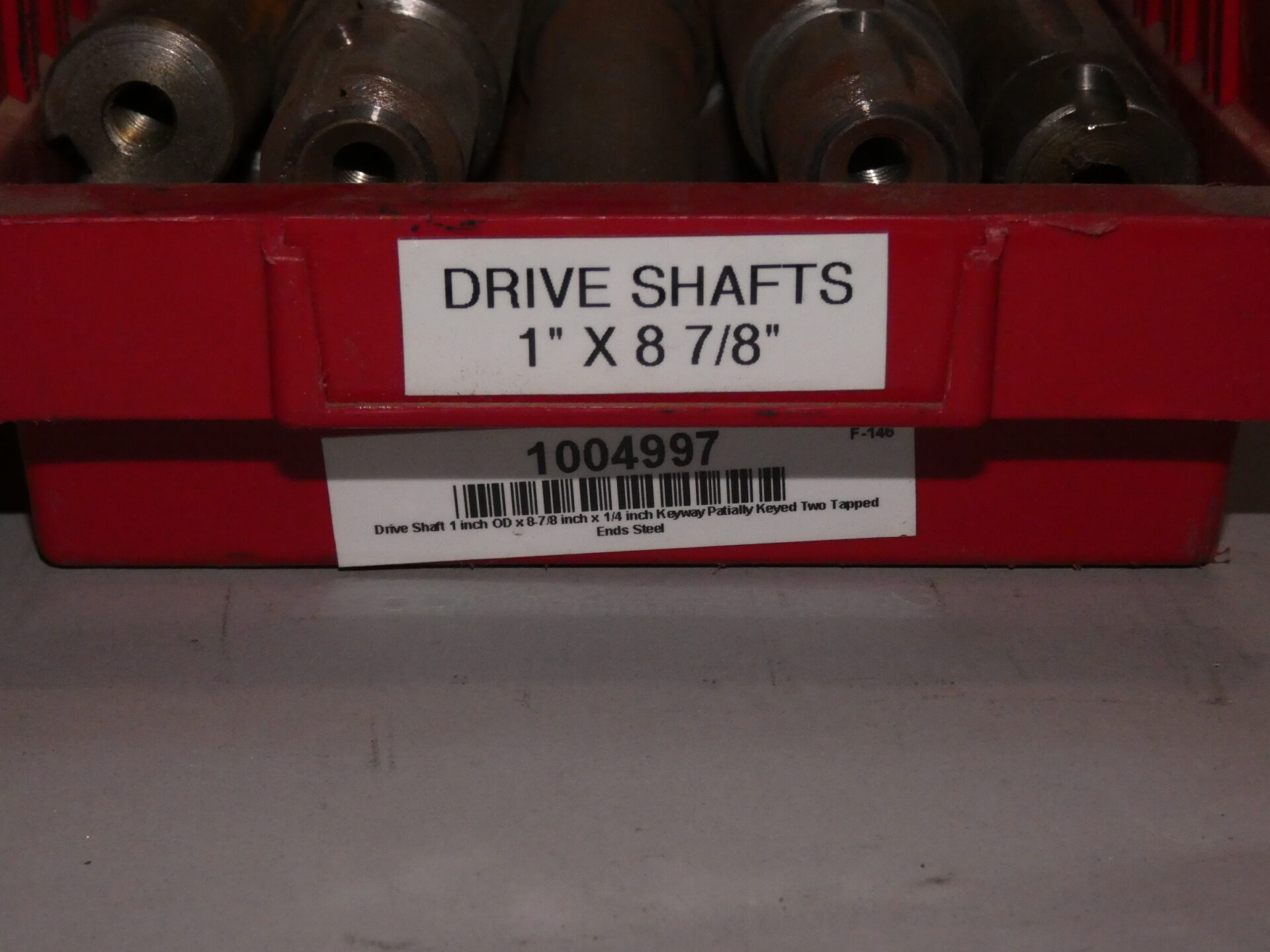 Drive Shaft 1 inch OD x 8-7/8 inch x 1/4 inch Keyway Patially Keyed Two ...