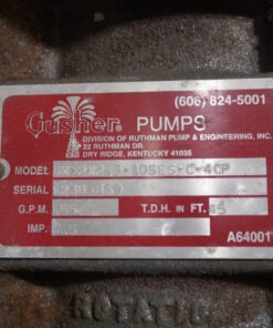 Gusher 2x2-5-10SES Pump ID Tag