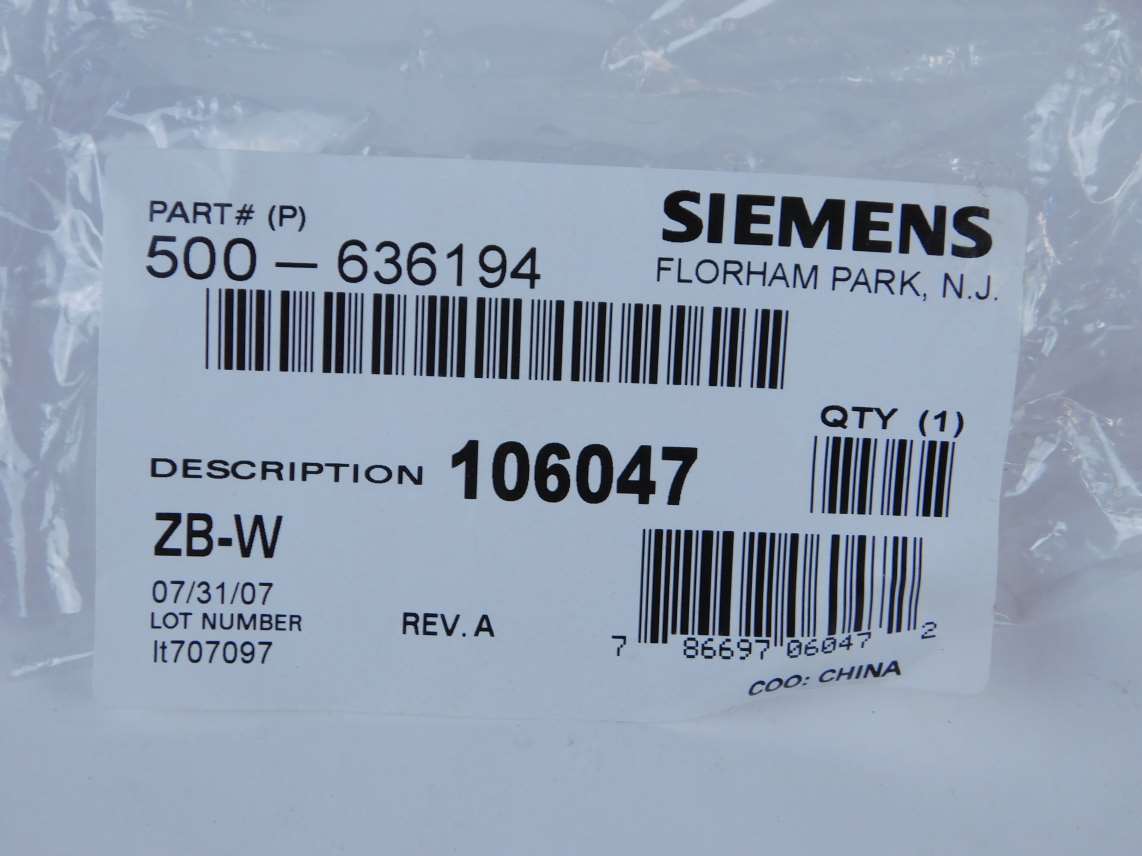 SIEMENS 500-636194 ZB-W Z-SERIES ALARM DEVICE MOUNTING BACK BOX 