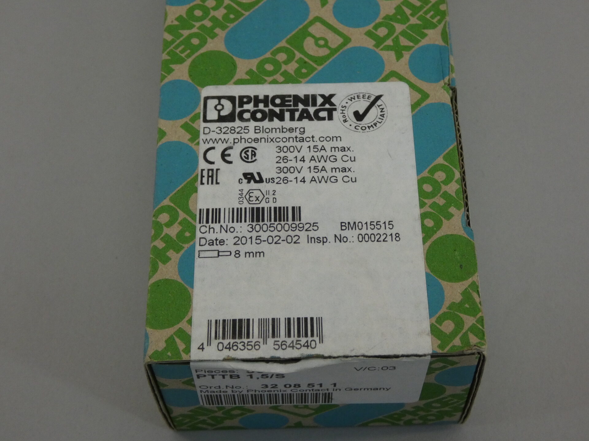 *Box of 16* Phoenix Contact PTTB 1,5/S Contactors, 3208511 – GPM Surplus