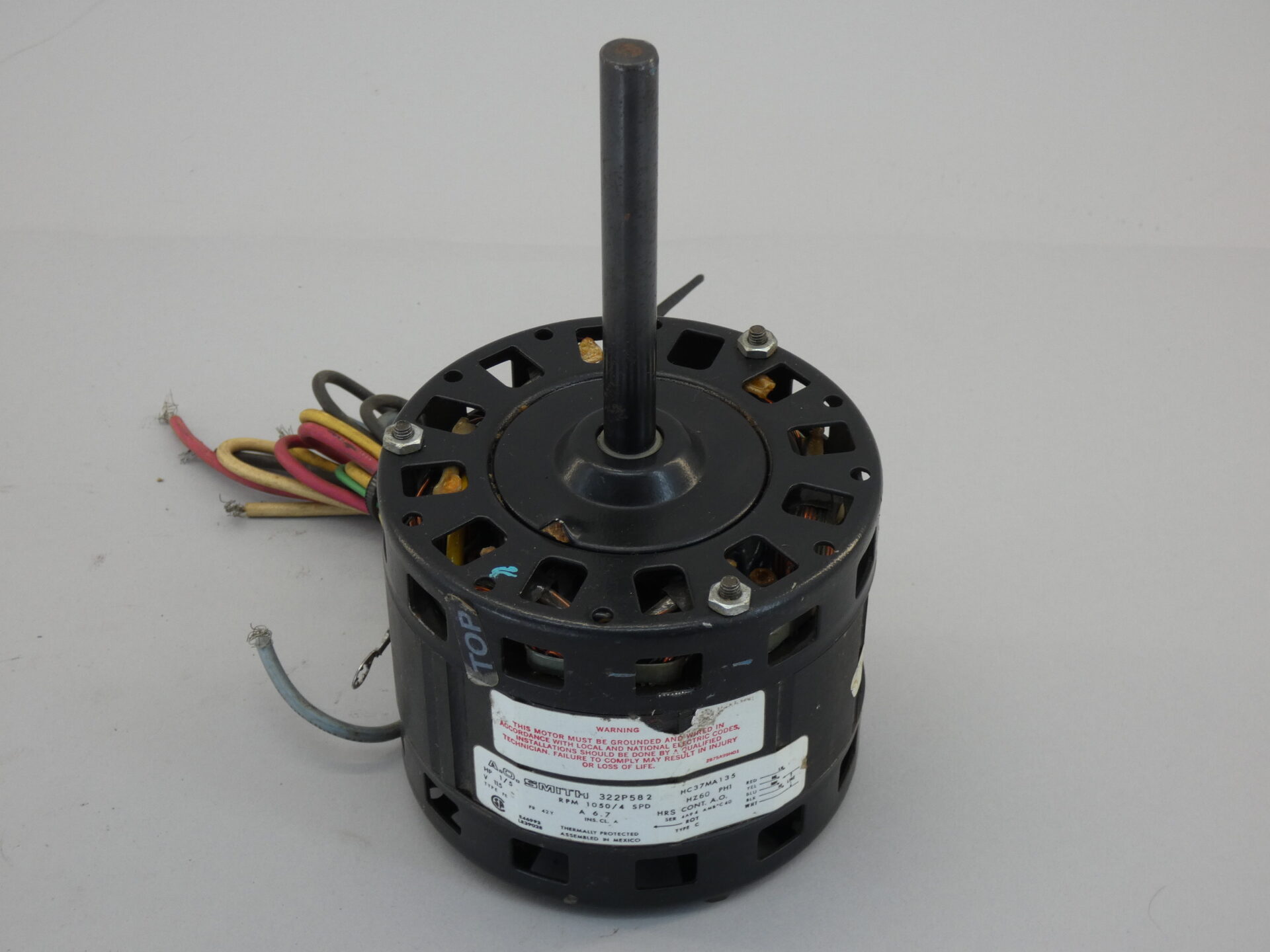 1/5HP A.O. Smith 322P582 Fan Motor, 115V, 4SPD GPM Surplus