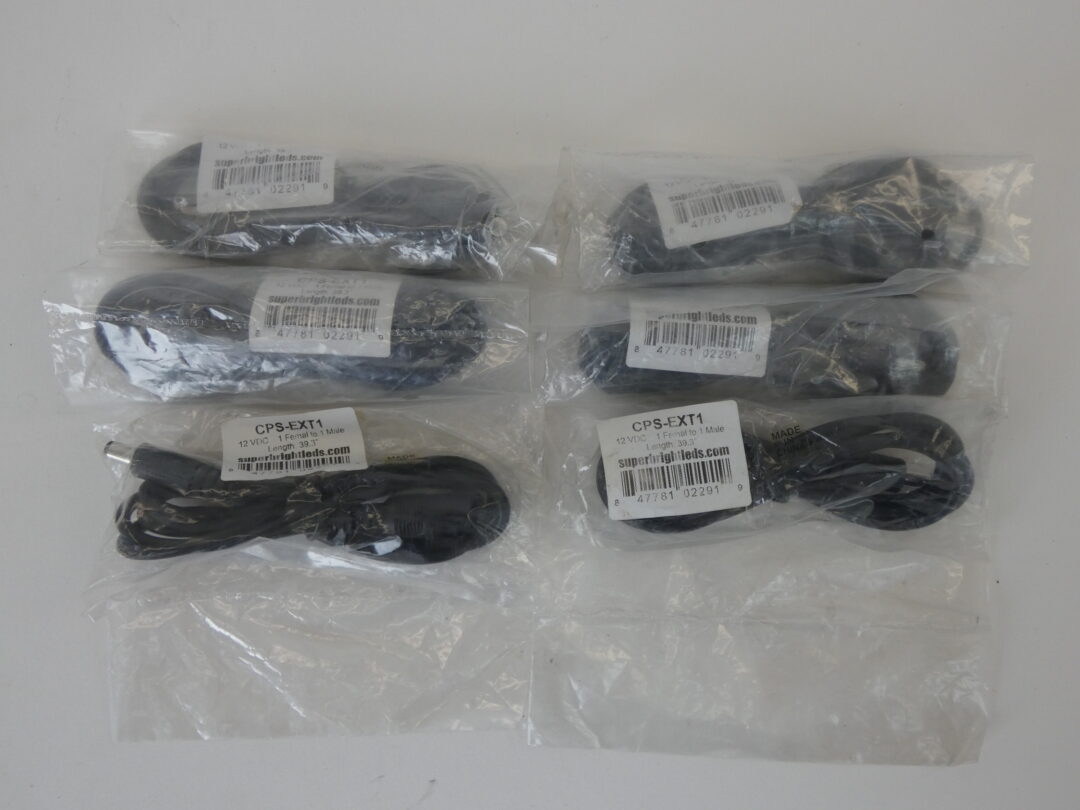 *Lot of 6* Super Bright Led CPS-EXT1 12VDC Power Cable Extensions, 39.3" - NE...