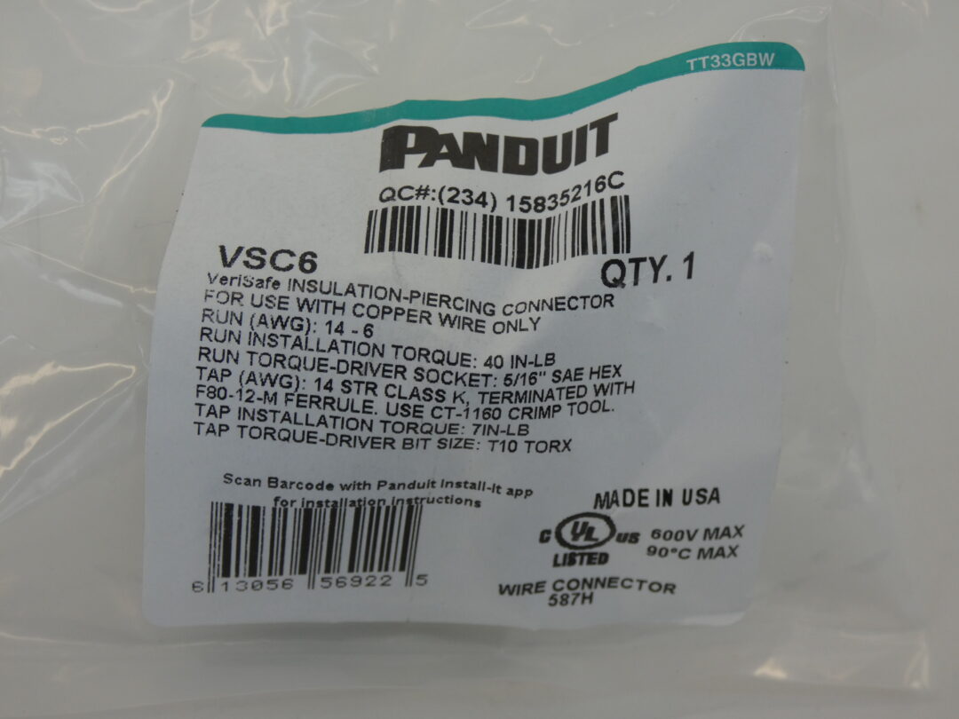 NEW Surplus! *NEW* Panduit VSC6 Insulation Piercing Connector