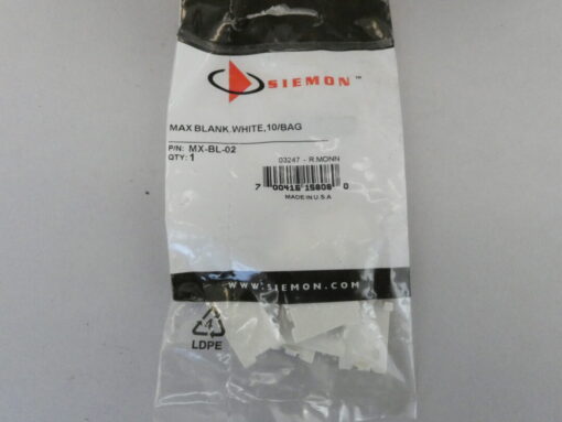 SIEMON MX-BL-02 Inserto iego Para Plaas de Pared MAX y 10G MAX olor