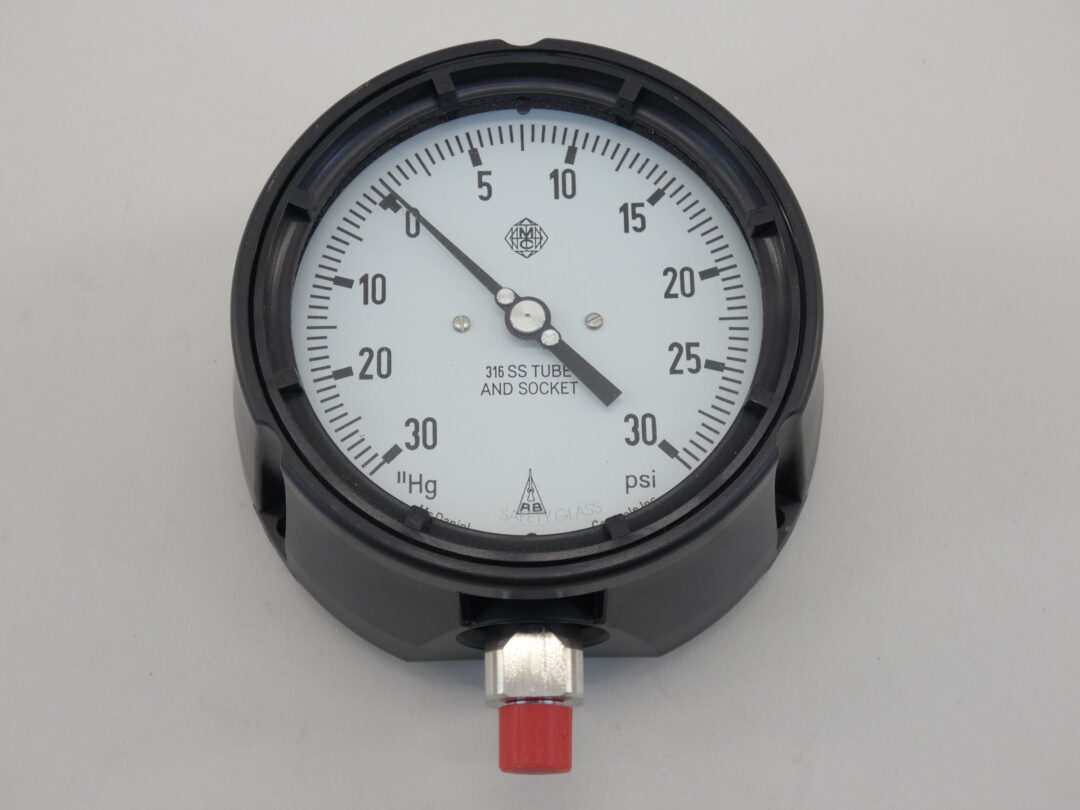 McDaniel Controls MPB/SAV Gauge 4″, 30″Hg – 30 PSI, 1/4″ NPT Bottom, AB  40115 – GPM Surplus