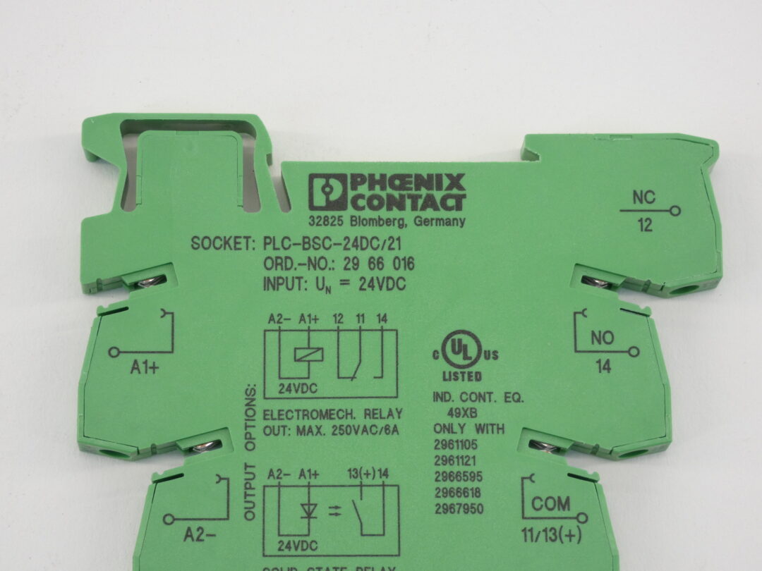 Phoenix Contact PLCBSC24DC/21 Relay Base w/ Relay 2961105, 24VDC