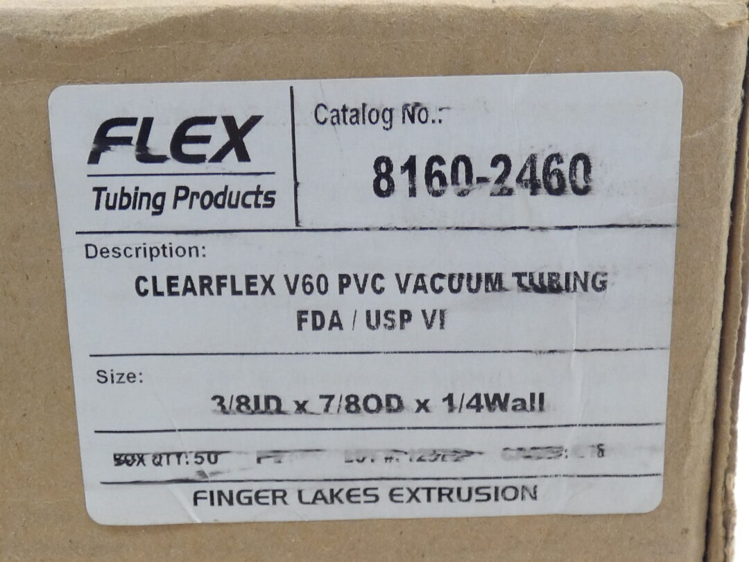 Clear Flex #60 PVC Tubing 8100-2675AS 1" x 1 1/4" x 1/8" 50FT lot 200213 