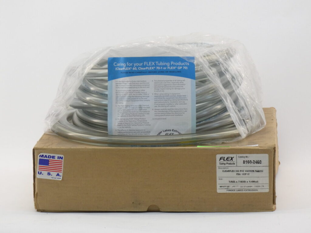 Finger Lakes Extrusion ClearFlex 81602460 V60 53′ PVC Vacuum Tubing