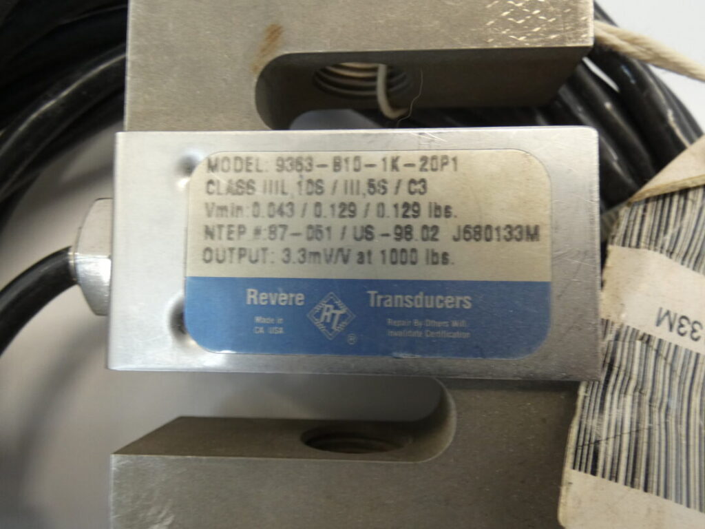 Revere Transducer 9363B101K20P1 Load Cell GPM Surplus