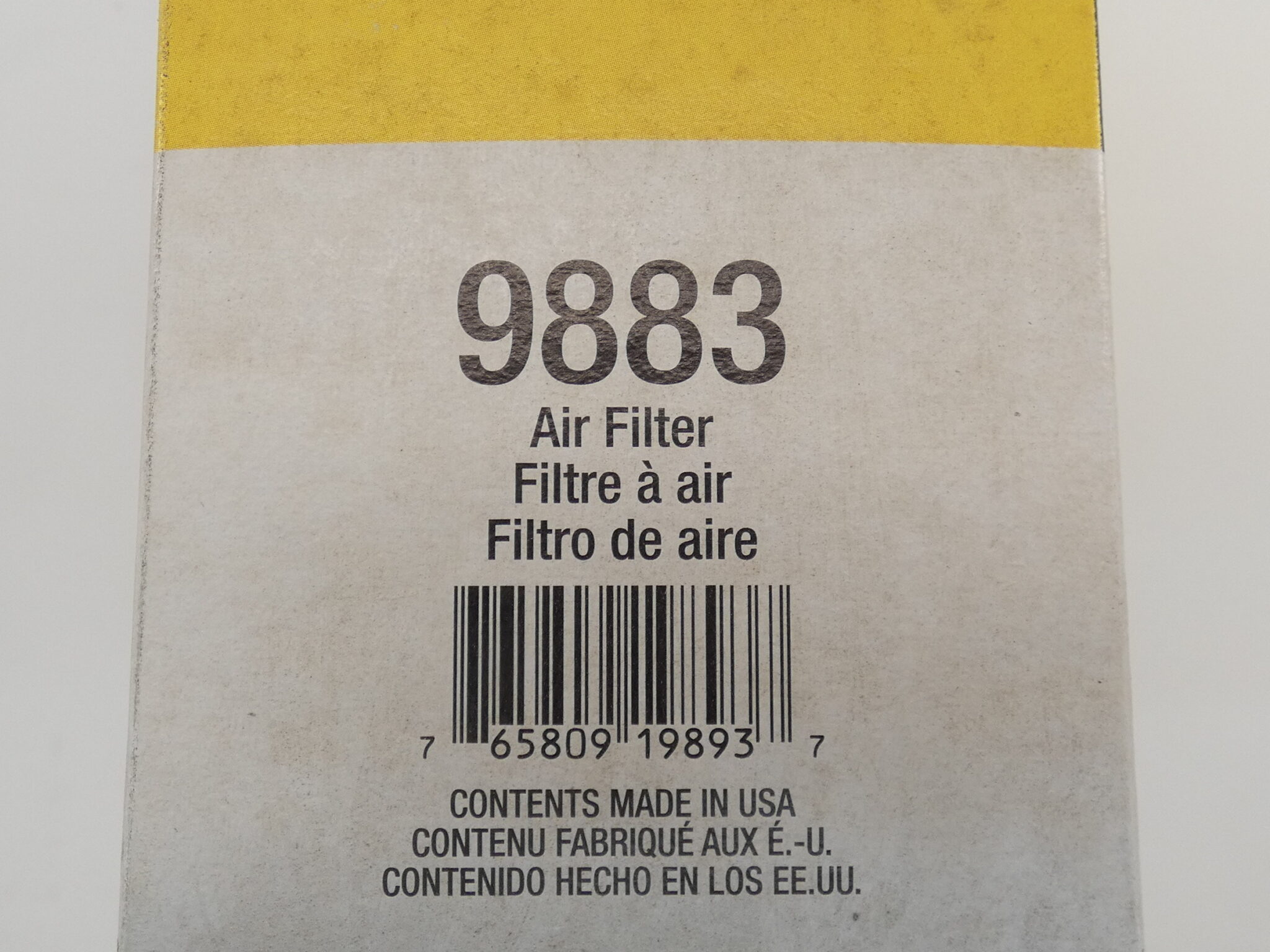 NAPA 9883 Air Filter GPM Surplus