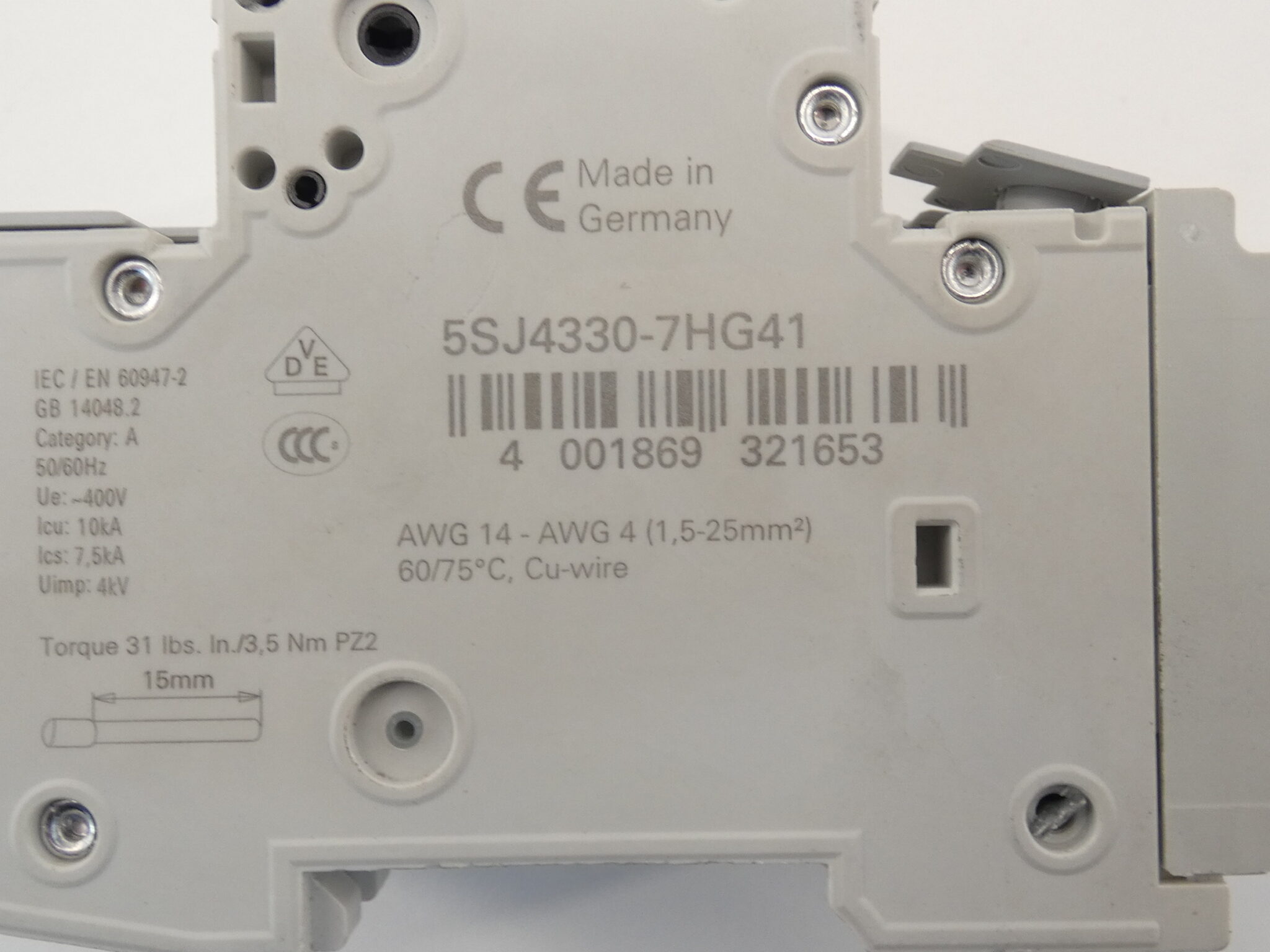 Siemens 5SJ4330 7HG41 Circuit Breaker 30A 3P Type HSJ 5SJ43 GPM siemens-5sj4330-7hg41-circuit-breaker-30a-3p-type-hsj-5sj43-gpm