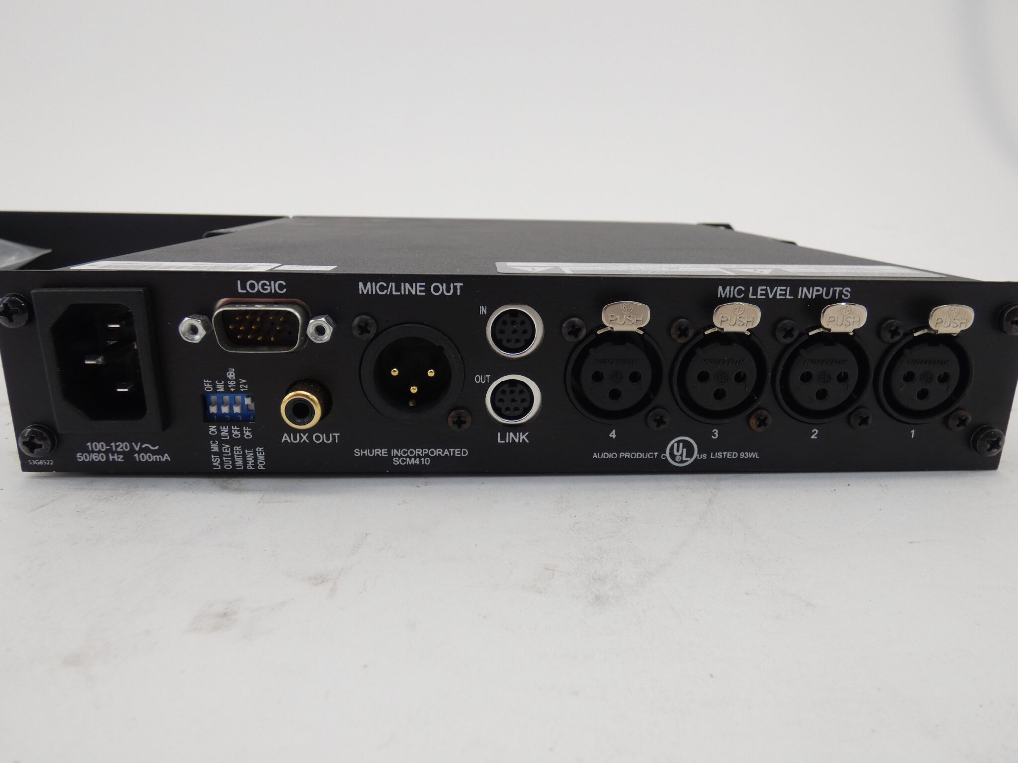 Shure SCM410 Quad 4Channel Automatic Mixer w/ Power Cord, 100120V