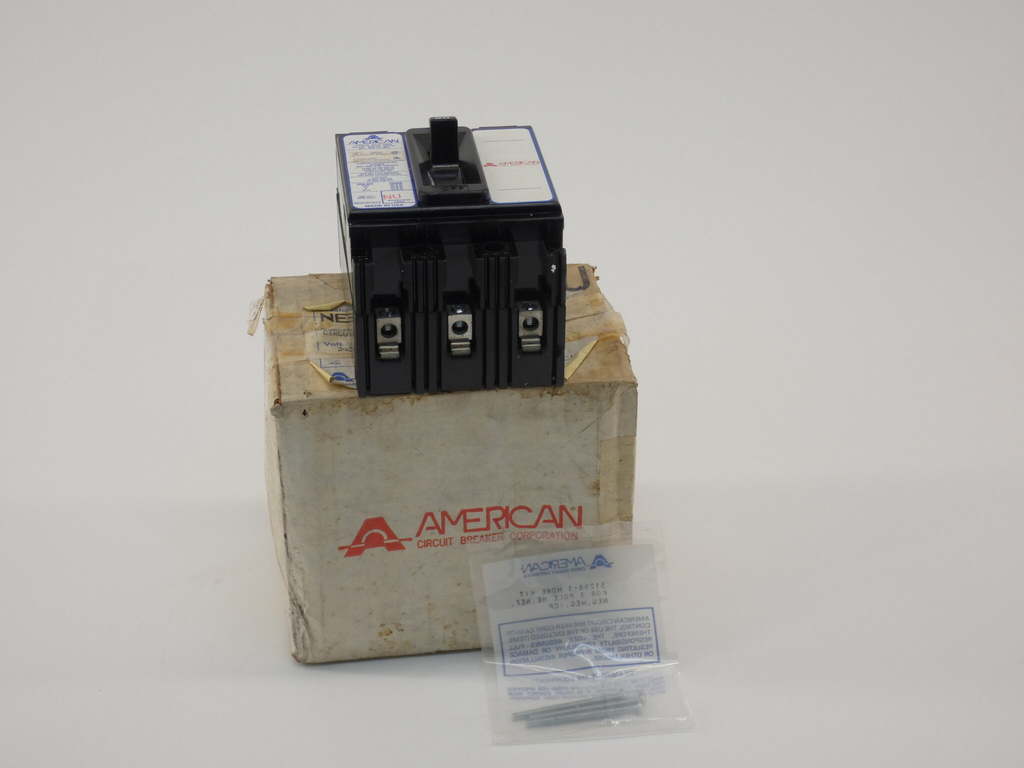 American NE234020 Circuit Breaker 3P 20A 240VAC/250VDC - NEW Surplus!