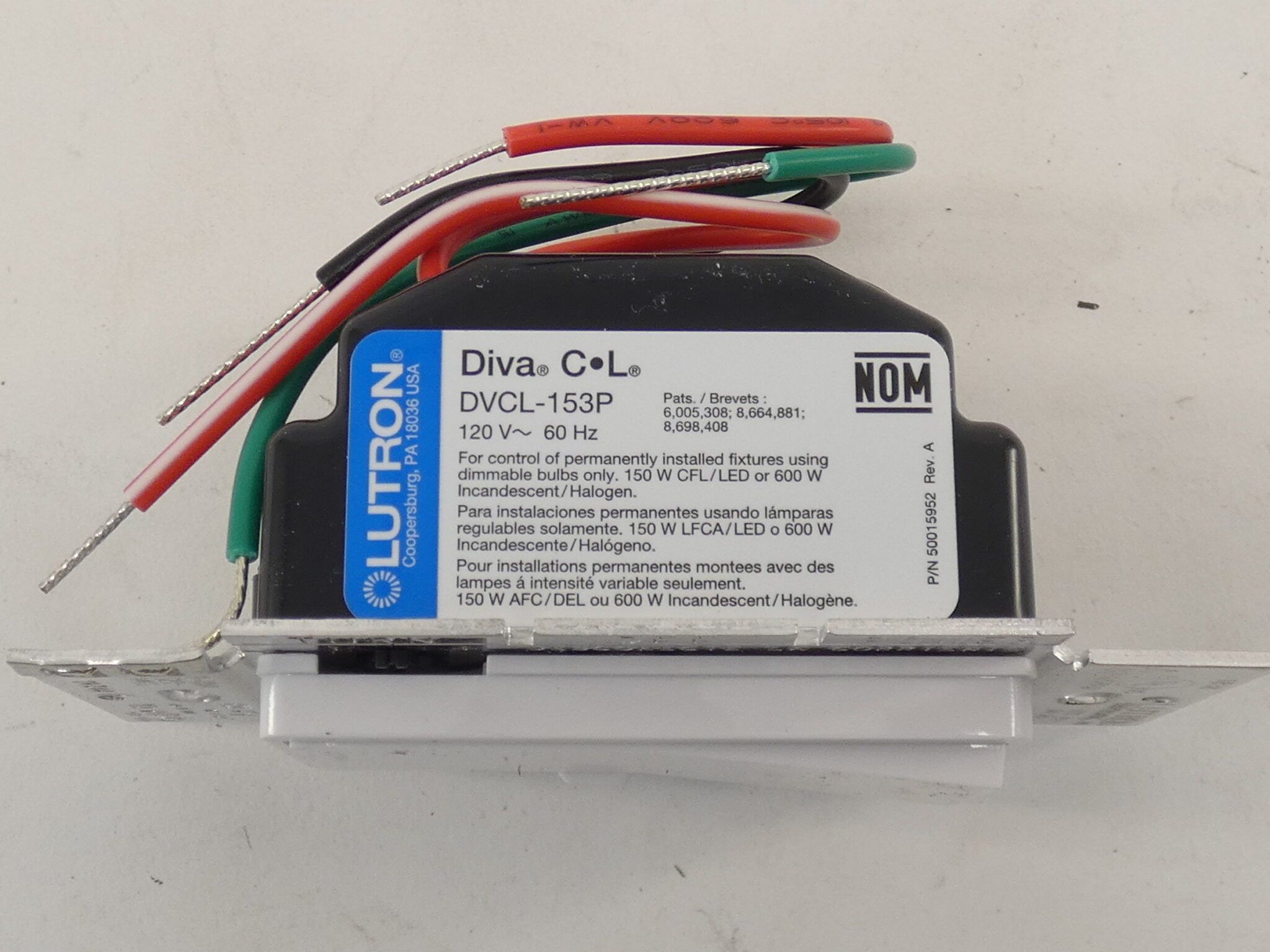 Lutron Diva DVCL-153P-WH Dimmer Switch, 150W, 1P, 120V, 3-Way – GPM Surplus