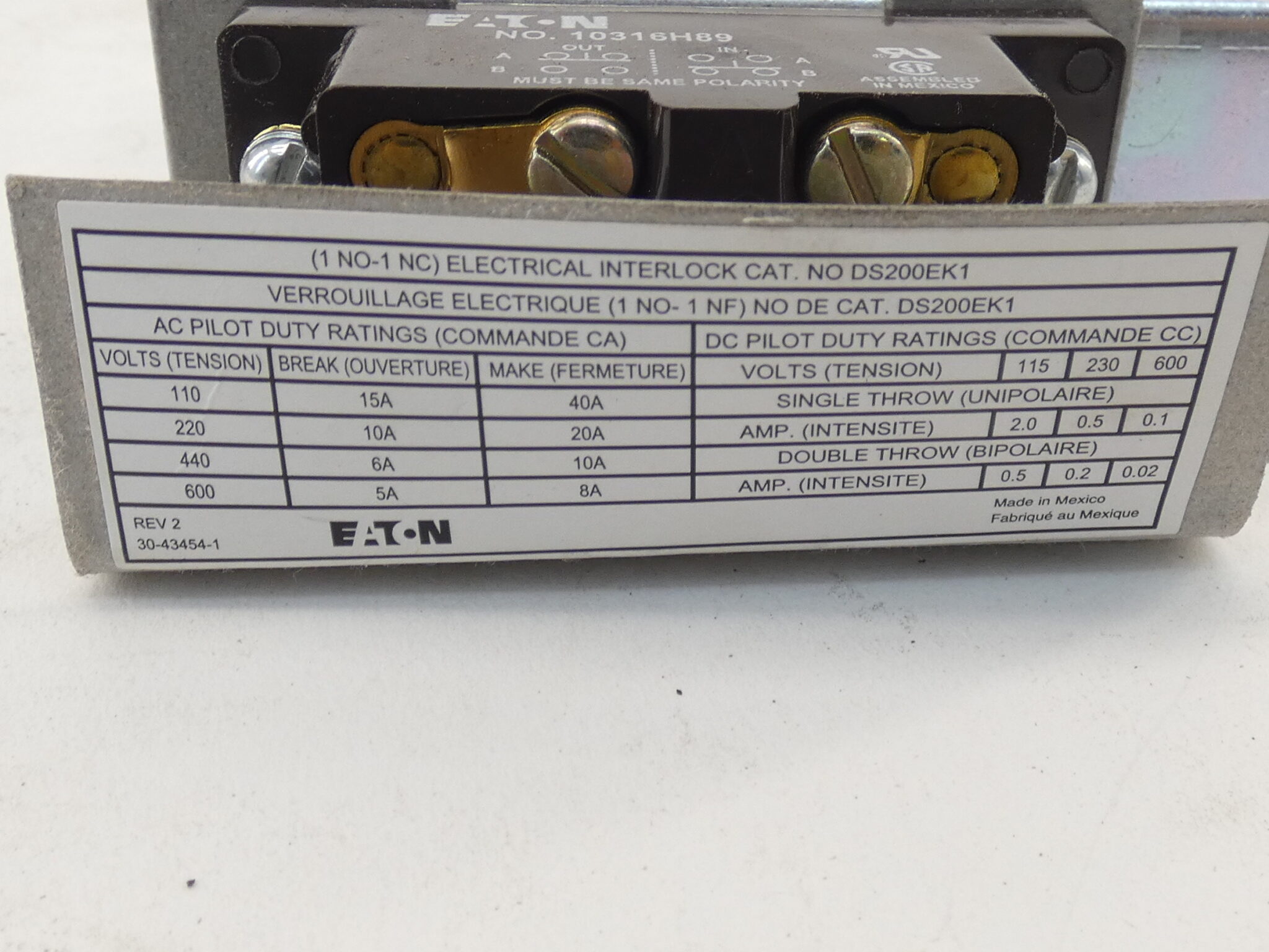 Eaton DS200EK1 Aux Contact Kit GPM Surplus