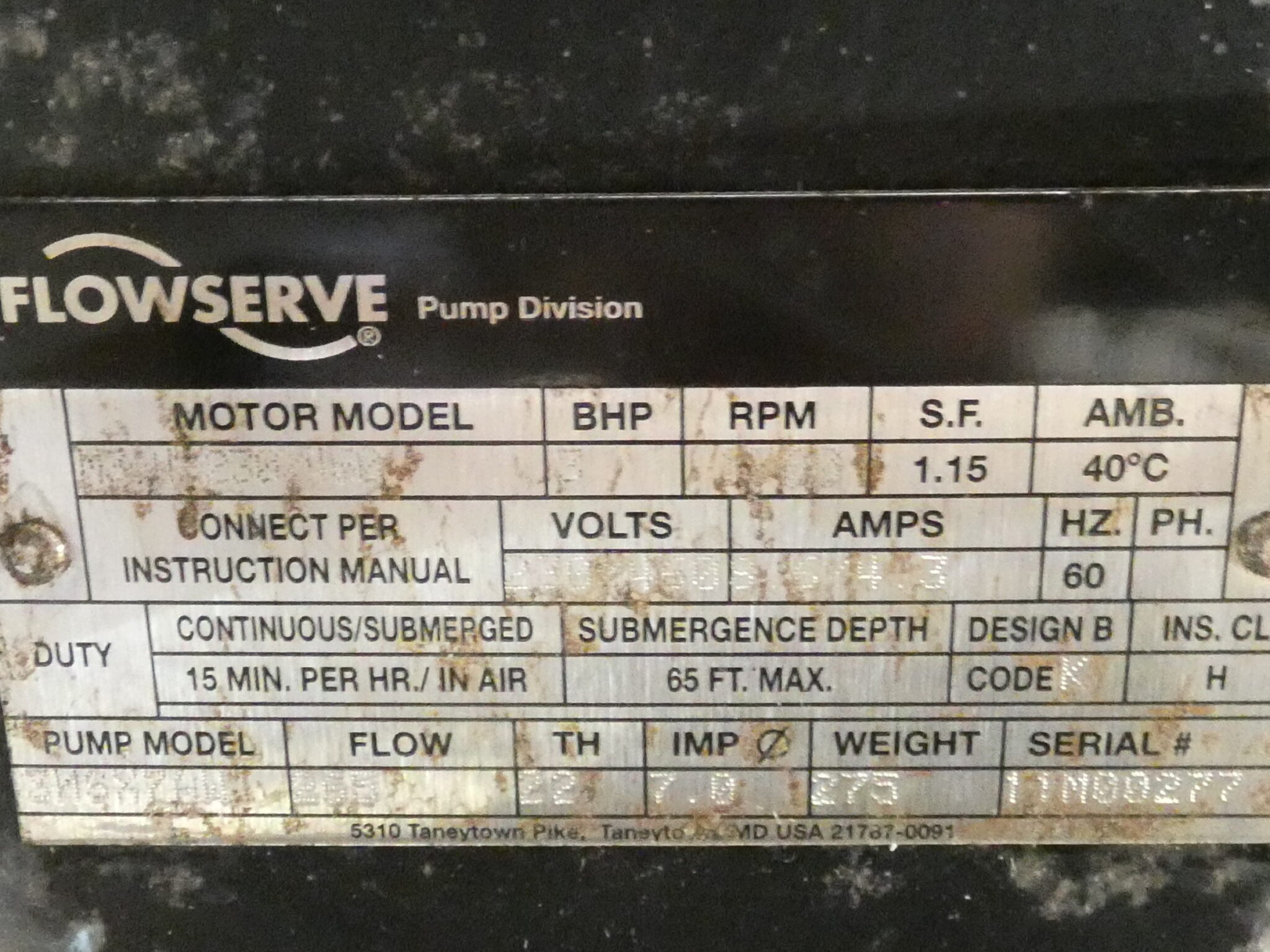 3HP Flowserve 3MSX7AW Submersible Pump 3″ 230/460V 1760 RPM – GPM Surplus