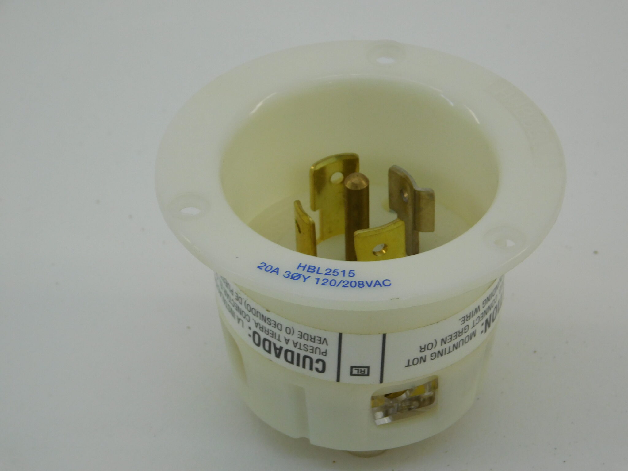 Hubbell HBL2515 Inlet, 20A, 120/208VAC - NEW Surplus!