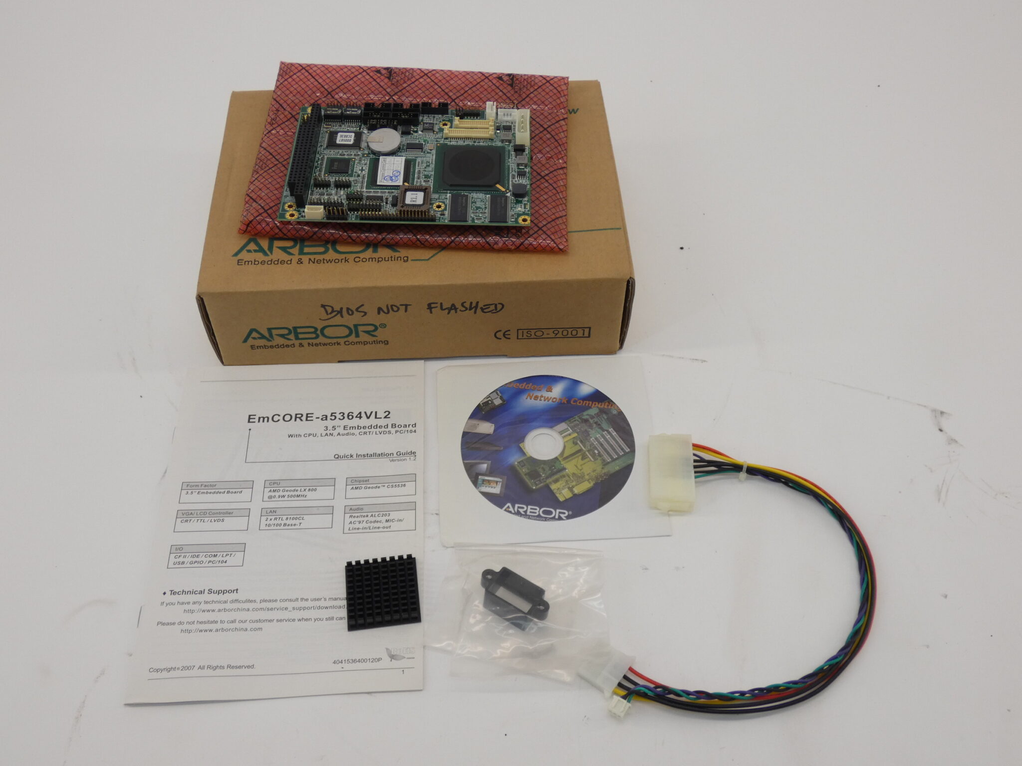Arbor EmCORE-A5364VL2 Embedded Board 3.5" AMD Geode - NEW Surplus!
