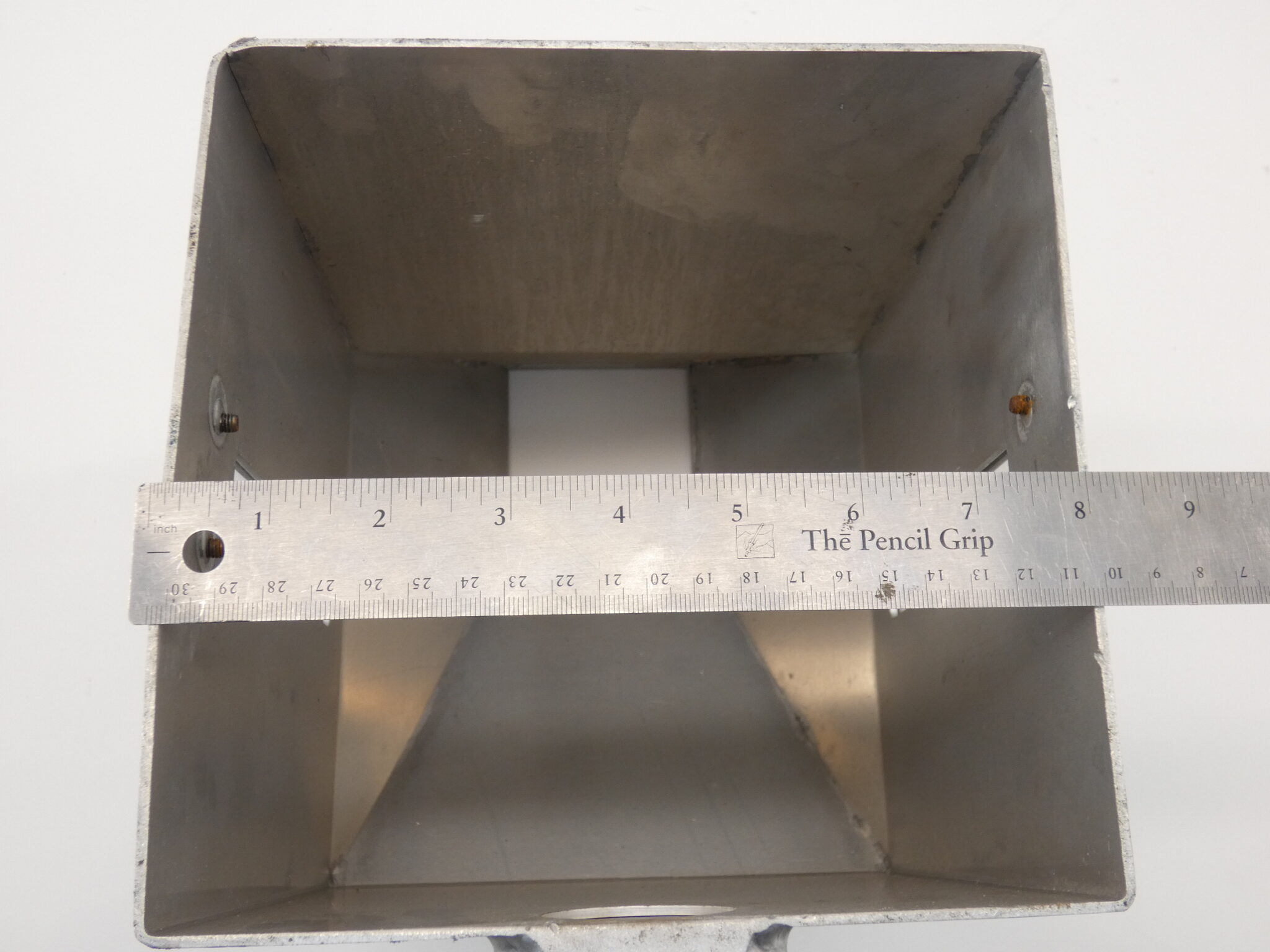 Aluminum Hopper w/ Sight Glass 8″ Opening Size 12″ Height GPM Surplus