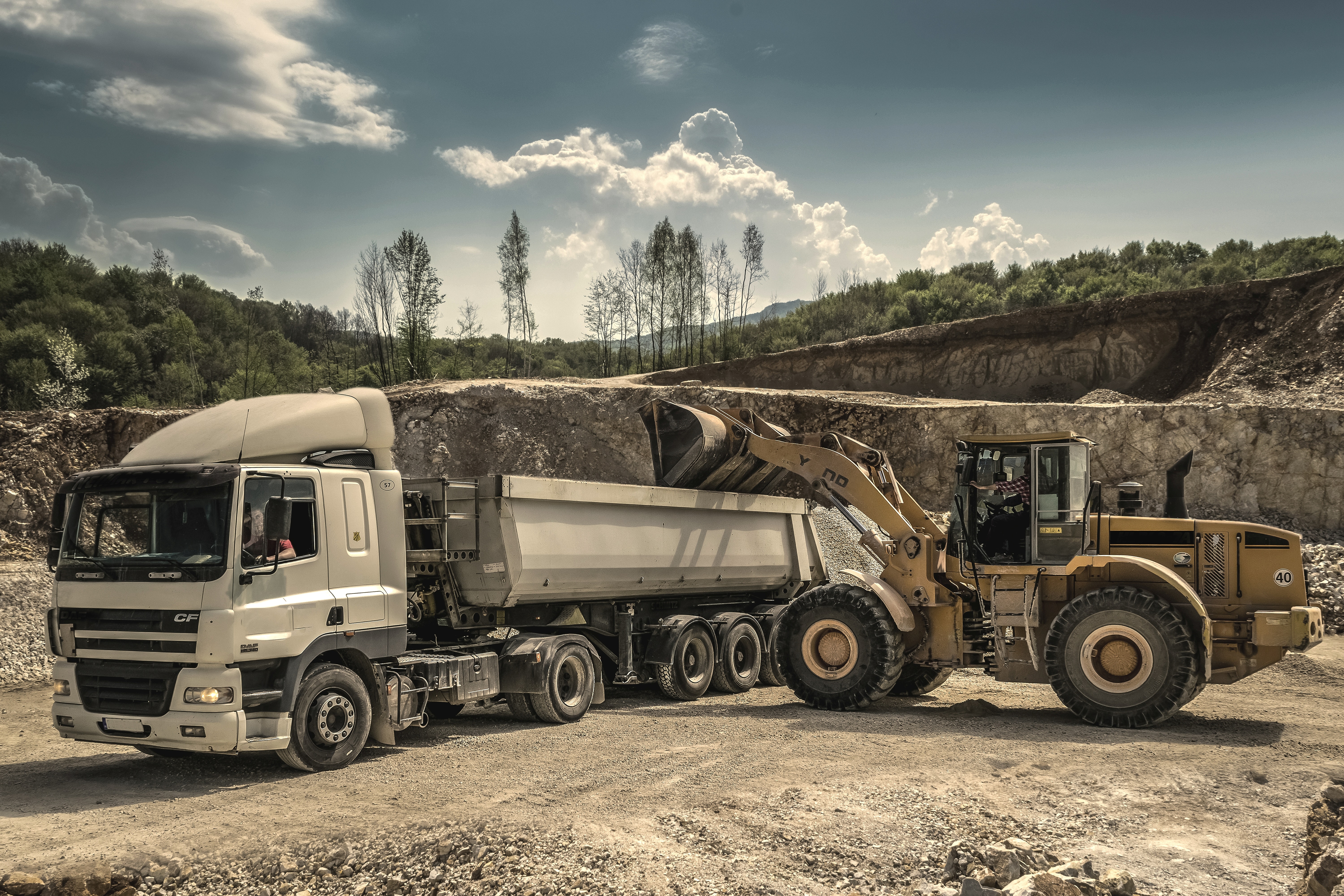 Dump hauler on a construction site.