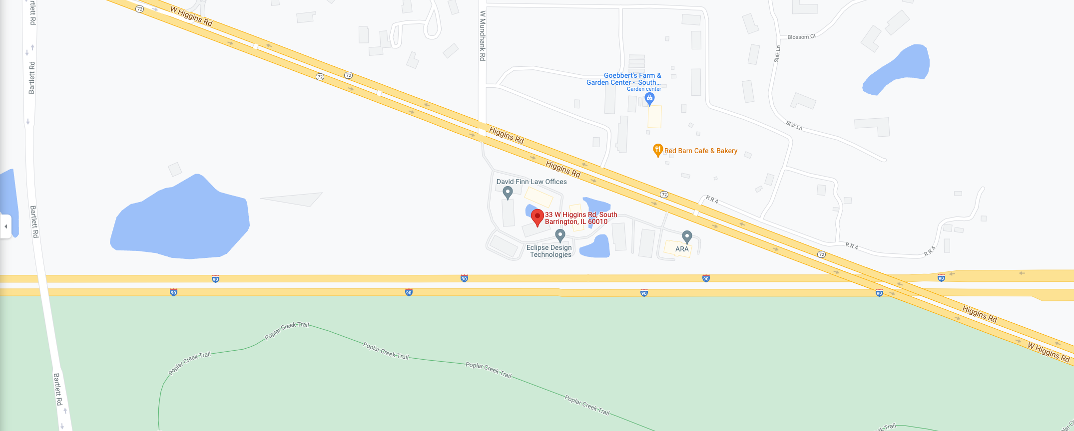 Large small showing location of the agency office.