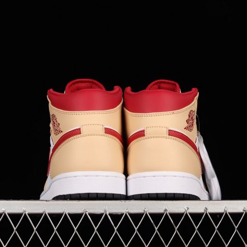 Air Jordan 1 Mid Beige Red AJ1 1 554724201