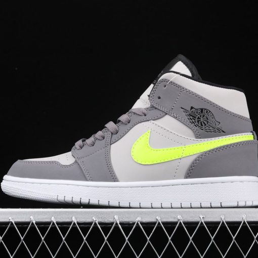 Air Jordan 1 Mid Grey Volt AJ1 1 554724072