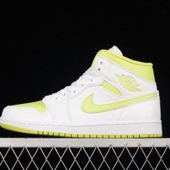 G Air Jordan AJ1 Mid White Lime AJ1 1 BQ6472131