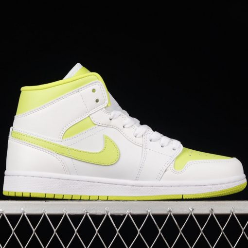 G Air Jordan AJ1 Mid White Lime AJ1 1 BQ6472131