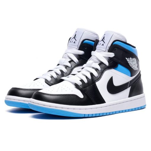 AIR JORDAN 1 MID BLACK UNIVERSITY BLUE