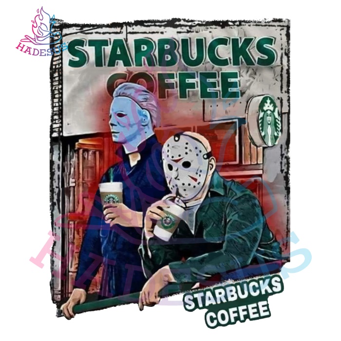 Horror Character Drinking Starbuck