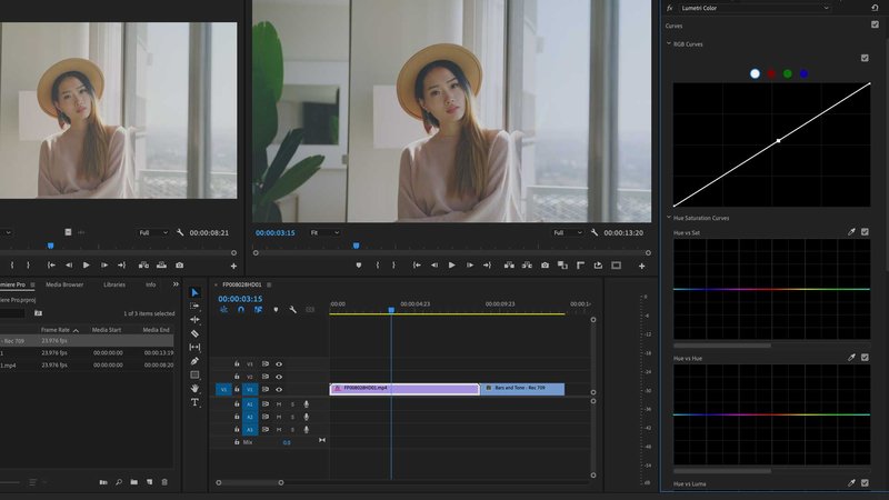 Premiere Pro Lumetri Color Panel Curves Controls