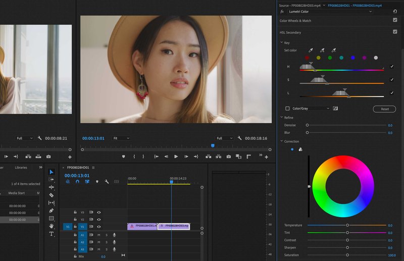 Premiere Pro Lumetri Color Panel - HSL Secondary