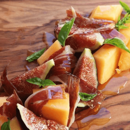 Acorn-fed Ibérico Ham with Melon and Figs