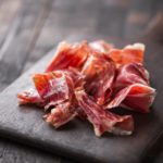 Jamon in wooden table