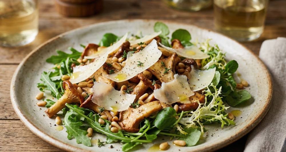 Manchego and Mushrooms salad