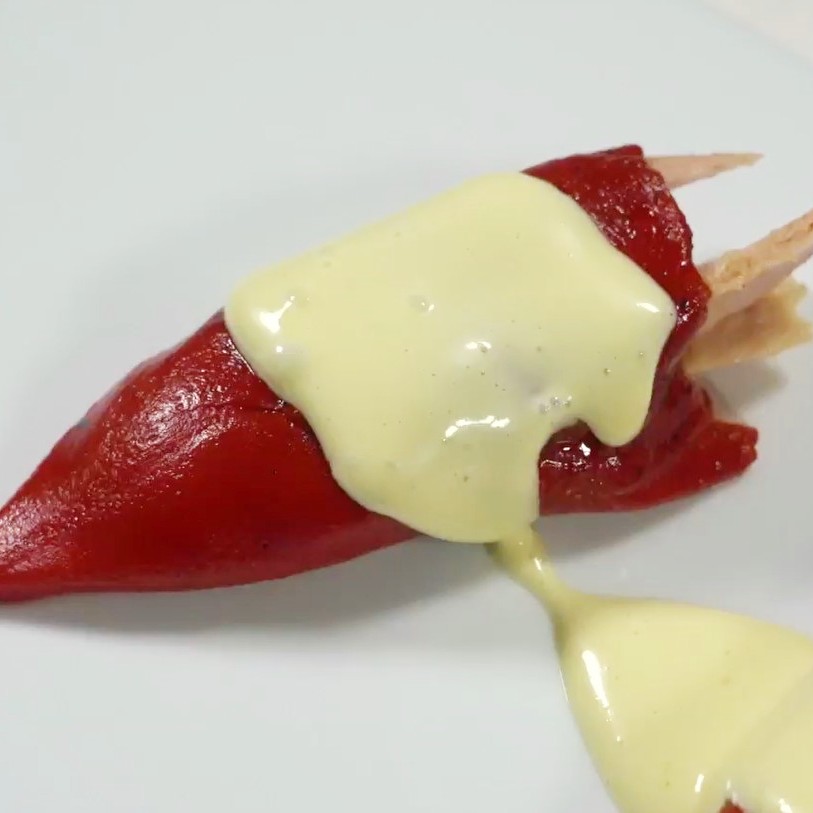 PIQUILLO PEPPERS FROM LODOSA STUFFED_ WITH VENTRESCA TUNA AND MAYONNAISE