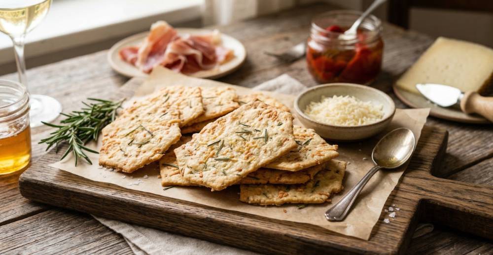 Rosemary Manchego Crackers