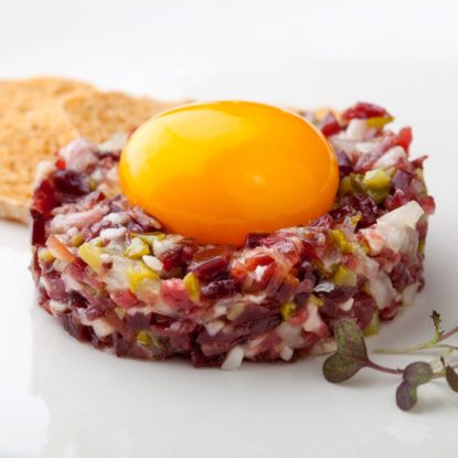 Recipe: iberian Ham Tartare with cured egg yolk