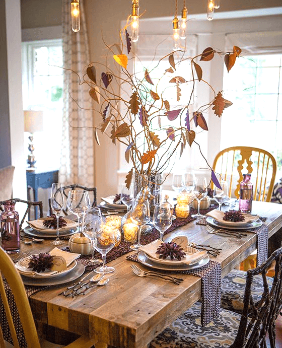 Thankful tree centerpiece thanksgiving table | Inspiration for Thanksgiving Decoration
